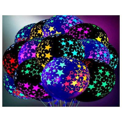 Fluorescent balloons star set 10buc